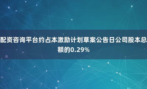 配资咨询平台约占本激励计划草案公告日公司股本总额的0.29%